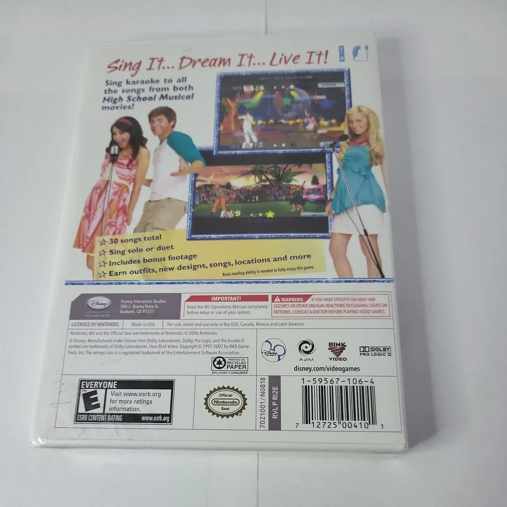 Brand New High School Musical: Sing‎ It Wii game SEALED +Kid KARAOKE